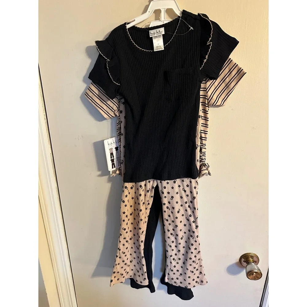 Nicole Miller‎ New York Kids 6 Piece Set Size 6X Striped Floral Kidcore